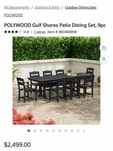 Polywood furniture 990469897 gulf shores dining set , complete?