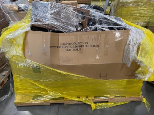 Cooper collection power reclining leather sectional butternut (missing boxes)