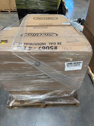 sterilite 38 gallon industrial tote, sterilize 70 cord Ultra storage box, water dispenser, OEM tools