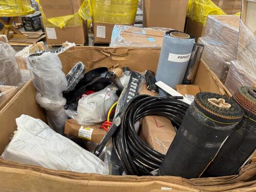Industrial/automotive, Smitty belt, bucket lids, car parts, rolled material, and