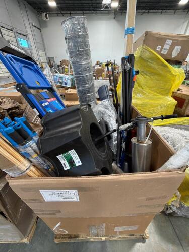 Barrel stand, step ladder, poles, handles, kids bike, wire fence, chairs, & More