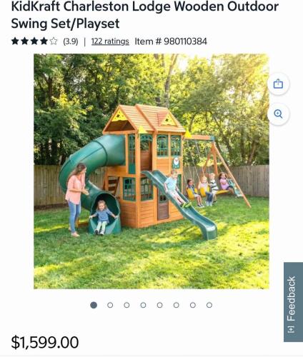 kidkraft Charleston Lodge swing set all boxes present