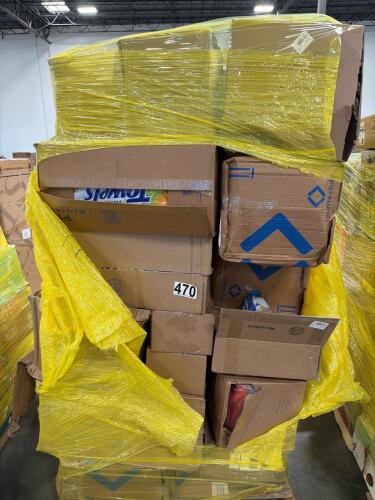 Big box store in boxes: toilet paper, paper towel towels, rice cakes, bath tissue, bloom energy, detergent, tide detergent, Gatorade, tissue, desktop organizer cover floor cleaner, & More