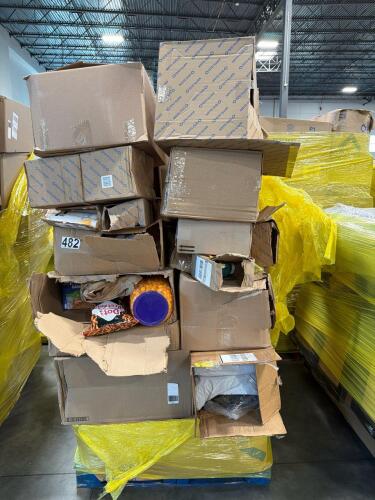 Big box store in boxes: pretzels, Ziploc bags, cheese puffs, magnesium, soap, body armor, cushions, coffee, cake mixes, cat food, chips, tide, green tea, graham crackers, barbecue sauce for hot sauce, wipes, soap, dog treats, & More
