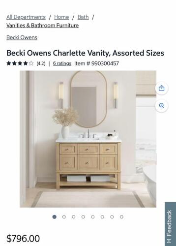 Details by Becky Owen Charlotte 36 inch vanity