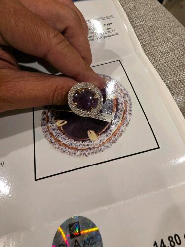 sterling silver Ruby and diamond ring