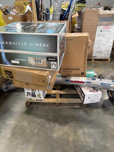 Shaquille O'Neal chair, shark vacuum, ninja blender, Flooring, ninja crispy, portable rocking chair, & More