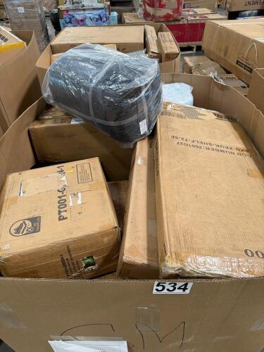 Sleeping bag, mattress topper, deck boxes, shelf, & More