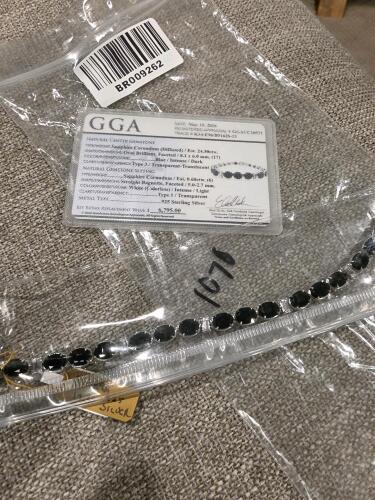 sapphire and diamond sterling silver bracelet