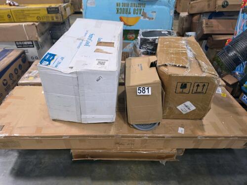lucid 10 in twin rolled mattress, King footboard and rails, King headboard, etc