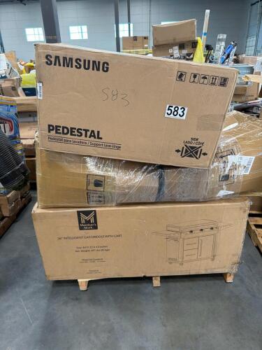 36-In intelligent gas griddle with cart, Samsung pedestals, 4 burner gas grill Pro series