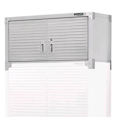 Seville classics Ultra HD wall cabinet, cabinet stacker for UHD 20148b, and Seville classics WEB 61, UHD 20031b
