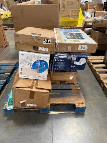 pre-lit 5-ft posable skeleton green, Samsung 32-in, all-terrain folding wagon blue, blasco premium tower fans, air conditioner, flooring