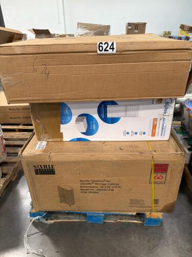 Seville Classics cabinet, swivel chair, shelving storage rack, & More