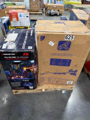 Monster speaker, step two, inflatable potentially Customer return, cornhole