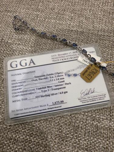 pl tanzanite and sterling silver bracelet