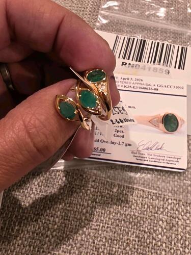 sterling silver with gold overlay emerald rings