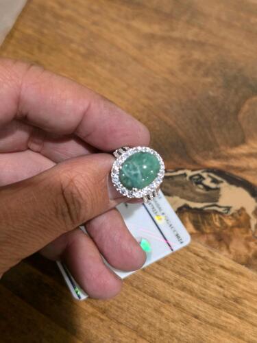dyed green emerald and sapphire ring