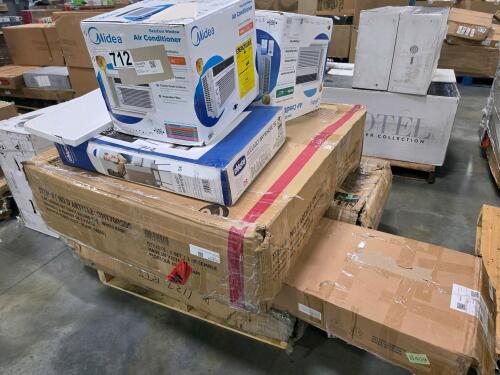 King bed zinus, MIDEAAC units, shelving, dining set does not appear complete