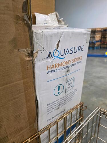 Harmony series aquasure whole house water softener, baby crib and bed, and other items