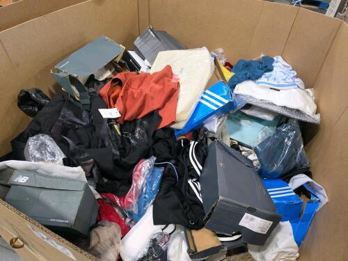 clothing, adidas, new balance, snow goggles, other brands of clothing many of these appear to be counterfeit so take that for what it is worth