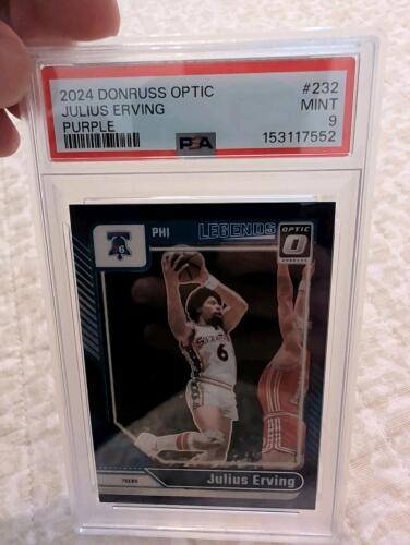2024 Donruss Optic Julius Erving Purple PSA graded