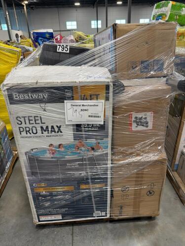 Bestway swimming pool, planter, baby trend stroller, swimming pools, collapsible ladder, air cooler, chair, string trimmer