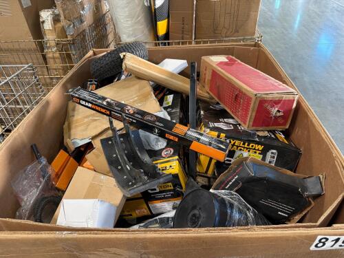 Industrial/automotive, gear wrench prybars, buckets, small tire, car parts, brake rotors, yellow jacket jack, thermostat assembly, & More