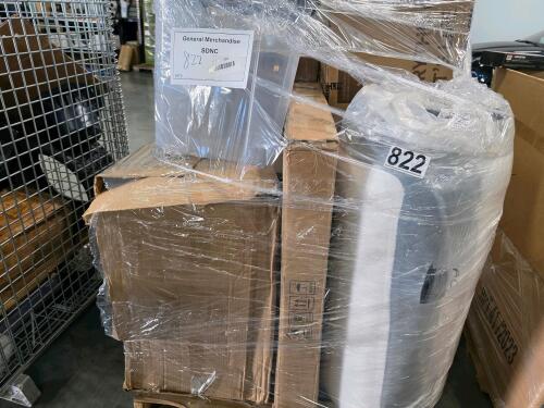 Tote, rolled mattress, automatic cat litter box, AC unit, chair, & More