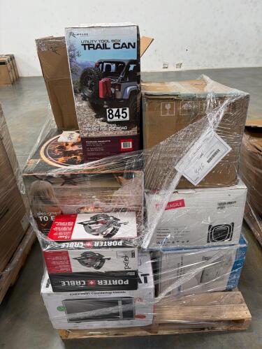 Utility toolbox trail Cam, cell bonfire,, Porter cable saw, MAYTRONICS robotic pool cleaner, locking mailbox, instant pot air fryer, Hampton Bay ceiling fan, cultivator, dinnerware, air blower, and more