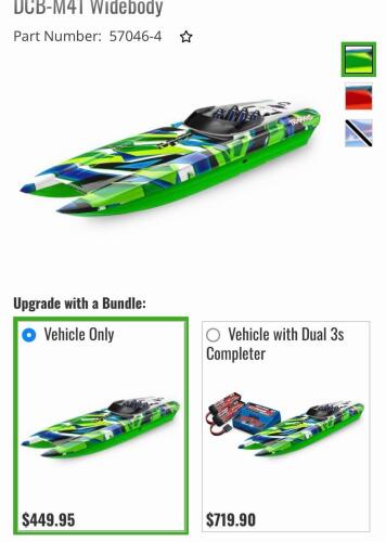 Traxxas m41 widebody boat, boat trailer and accessories