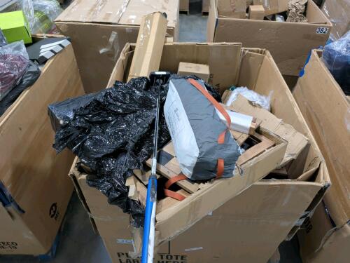 Shelving, chest game board, wiper blades, ECOLAB, door blocker, party supplies, three person tent, Odyssey golf club, & More