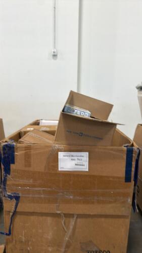 box of puzzles, full bedding bundle, homegoods, supplies, rug, and much more