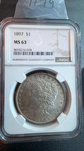 1897- $1 MS63 Morgan Silver Dollar, NGC