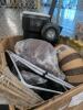 Round ottoman, dryer rack, dolly, chair piece, bamboo poles, metal grids, & More - 2