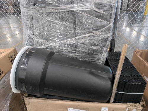 Shelving pieces, large canister, sofa, trim, & More