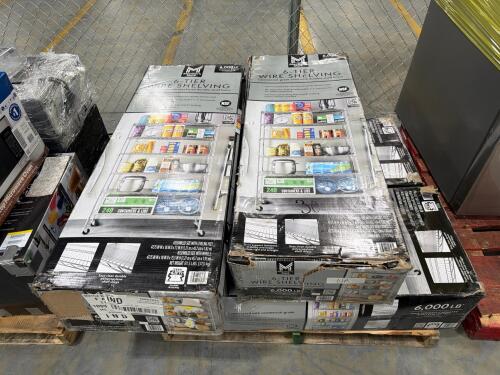 Four boxes of six tier wire shelving
