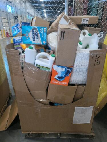 Big box store in a box: shoes, Lysol, Brooks shoes, Adidas shoes, arm and hammer, tide pods, deodorant, Cetaphil, detergent, always liners, disinfecting wipes, garbage bags, soap, Raiders products, Eddie Bauer shoes, lotion, and much more