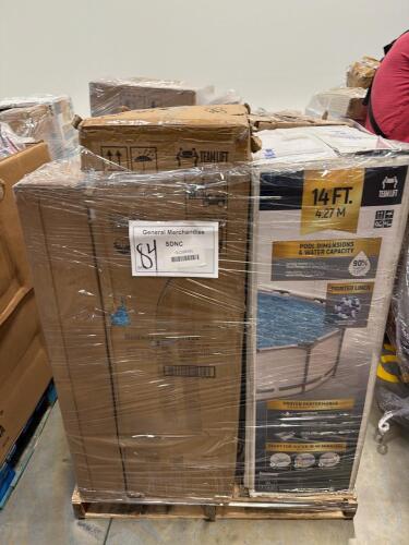 Swimming pools multiple, portable AC unit, LOCO open cart griddle, Weber grill out of box small