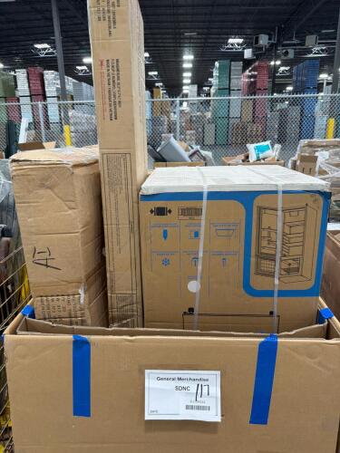 Fridge, bunk bed piece, patio furniture, and more
