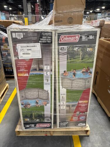 Three Coleman swimming pools 16 x 10', best way 13 foot swimming pool