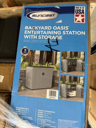 YAHEETECH 592A60 Black, Suncast Backyard Oasis Entertaining Station with Storage, FUNSTICLE Quick Set Pool 15 Foot, YUASA Powersports AGM Battery, dock float? And more.