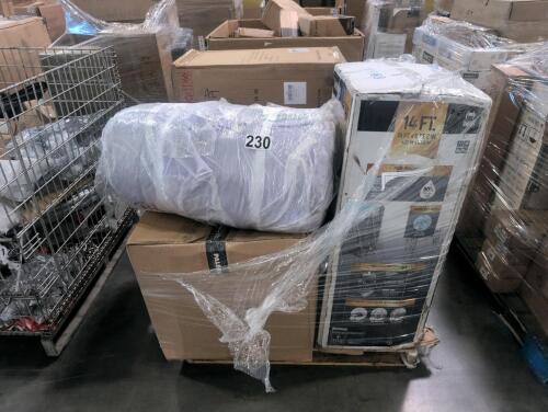 Bestway pool, rolled mattress, barstool?, b e l f i n, carton b only furniture, p a l m e r m o house