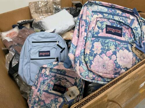 Clothing: Jansport backpacks, champ pro, BOTE boards supply Cove, Travis Matthews, naked wardrobe, wax Jean collection, true religion,ASOS, & More