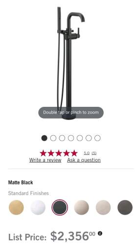 Delta trinsic free standing tub filler - t4754-blfl