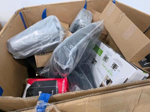Miscellaneous pallet, tarp, Frigidaire fridge, TV mount,& More