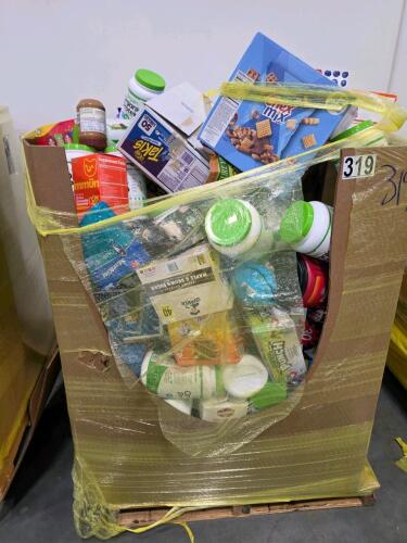 Big box store in a box, Chex mix, protein powder, chip, vitamin gummies, cookies, popcorn, Pam, Chex mix, oatmeal, coffee, candy and much more