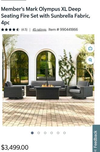 Olympus collection four-piece deep seating set with fire pit in complete