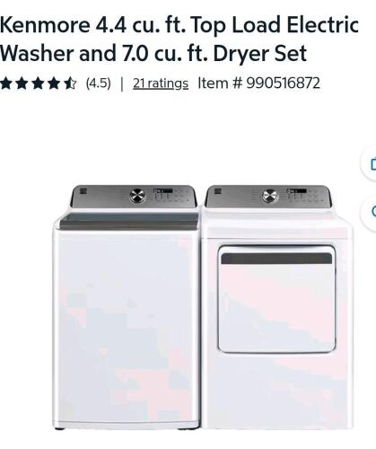 Kenmore clothes, dryer and top load washer