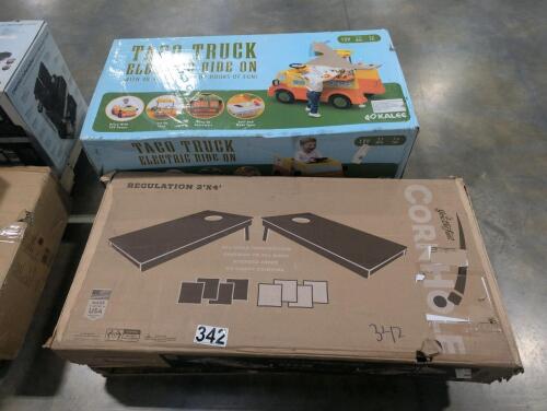 Cornhole boards set Dallas cowboys, Taco truck electric radon